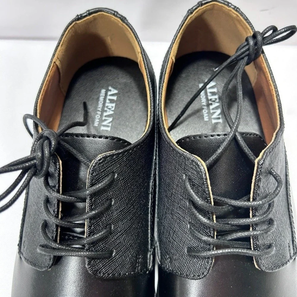 Alfani Men's Jackson‎ Pointy Toe Mixed Texture Dress Shoes Black US 9M
